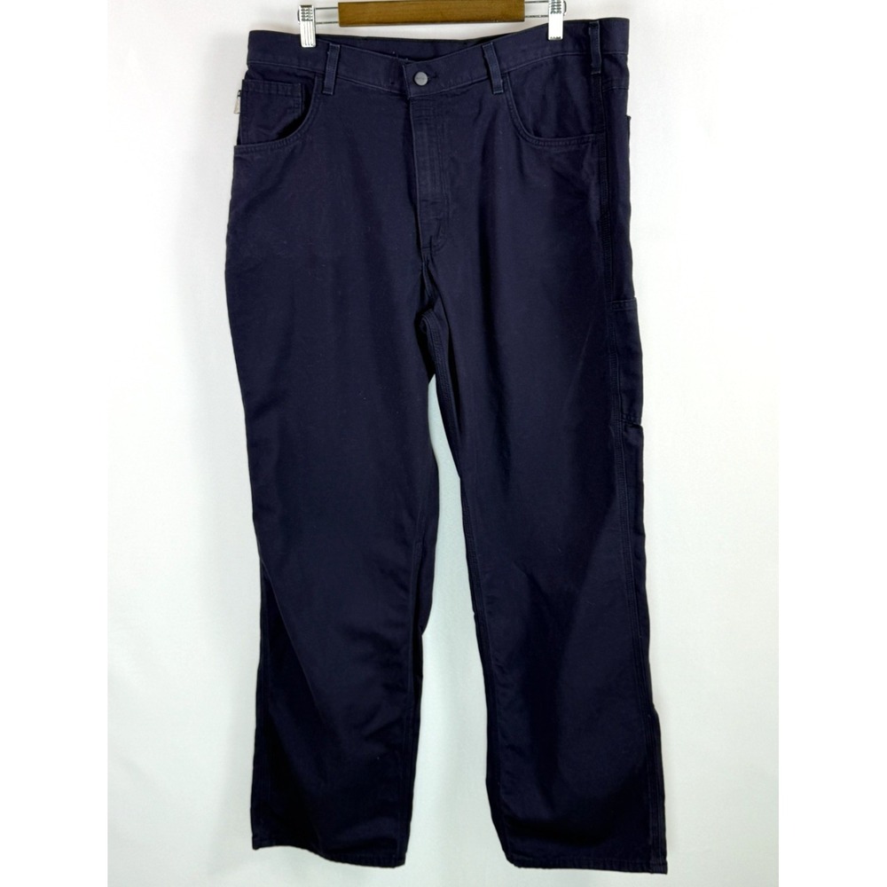 Carhartt Flame Resistance Navy Canvas Pants Original Fit Mens 38x32 Cat 2 2112